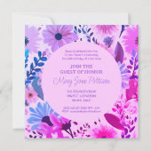 ママ60誕生日フローラピンクと薄紫 招待状 (裏面)