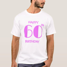 ママ60誕生日ホットピンク名白 Tシャツ