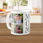 ママ8フォトコラージュ コーヒーマグカップ<br><div class="desc">8枚の写真のコラージュと最高のタイポグラフィの「MOM」を搭載した母親のためのパーソナライズされたマグエレガント。</div>