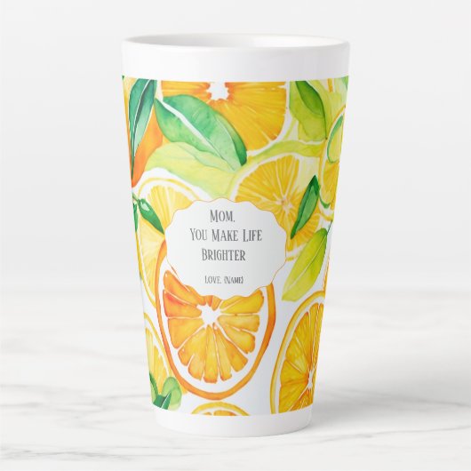 ママ、あなたがいるから毎日がもっと輝く － シトラス ラテ マグ (正面)