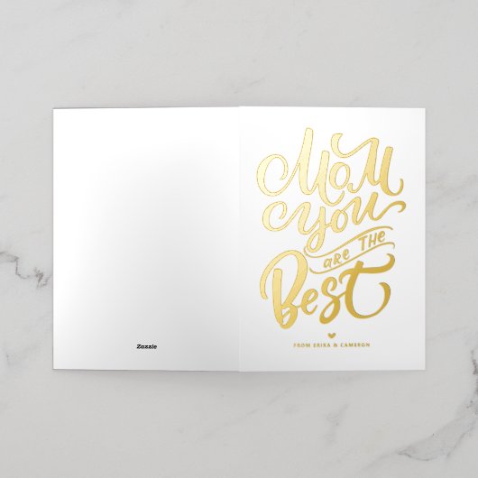 ママ、あなたが一番!| 母の日おめでとう 箔シーズンカード (外側レイダウン)