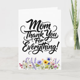 ママ、いつもありがとう 水彩の野の花 カード