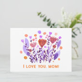 ママ、いつも愛してるよ。かわいいレトロドゥードルフラワーズ シーズンカード (スタンド正面)