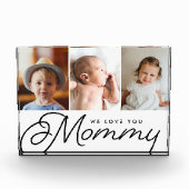ママ、いつも愛してるよ 子供3人の写真 フォトブロック (正面)