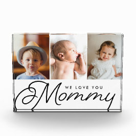 ママ、いつも愛してるよ 子供3人の写真 フォトブロック