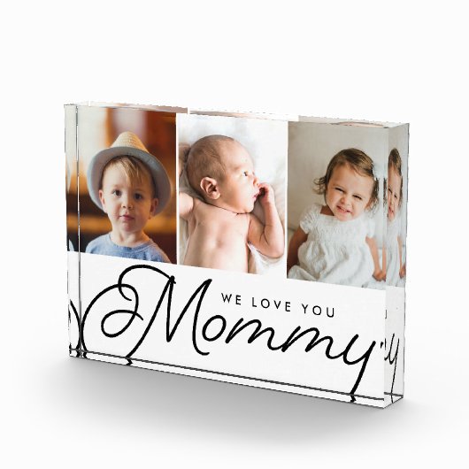 ママ、いつも愛してるよ 子供3人の写真 フォトブロック (右)