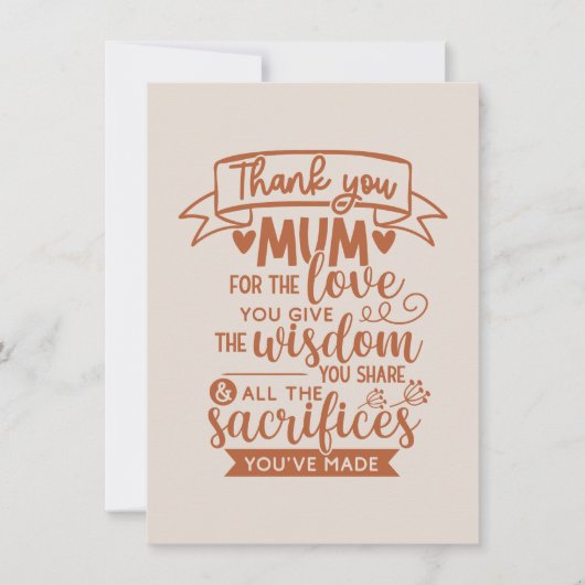 ママ いつも愛と知恵をありがとう シーズンカード (正面)