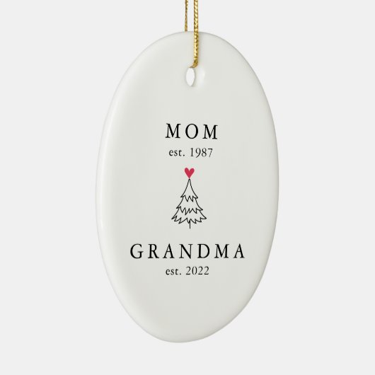 ママ |おばあちゃん今年のクリスマス セラミックオーナメント (右)