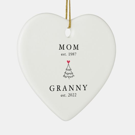 ママ |おばあちゃん今年。クリスマスセラミックオーナメント セラミックオーナメント (右)