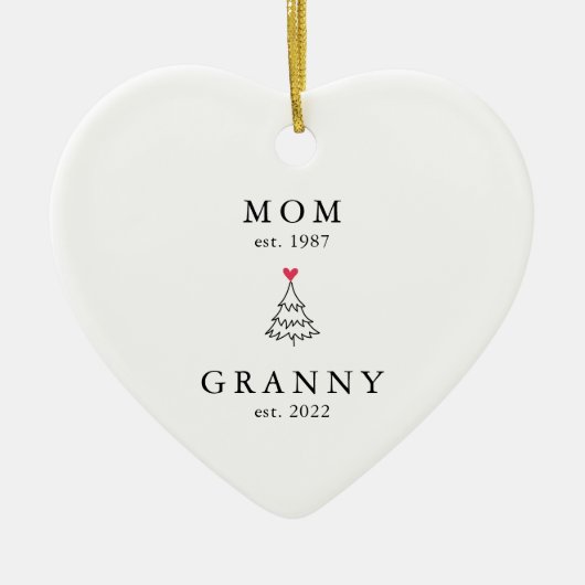 ママ |おばあちゃん今年。クリスマスセラミックオーナメント セラミックオーナメント (正面)