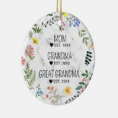 ママ、おばあちゃん素晴らし、おばあちゃんフローラ大理石 セラミックオーナメント (右)