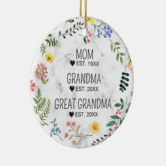 ママ、おばあちゃん素晴らし、おばあちゃんフローラ大理石 セラミックオーナメント (右)
