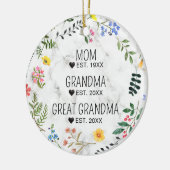 ママ、おばあちゃん素晴らし、おばあちゃんフローラ大理石 セラミックオーナメント (左)