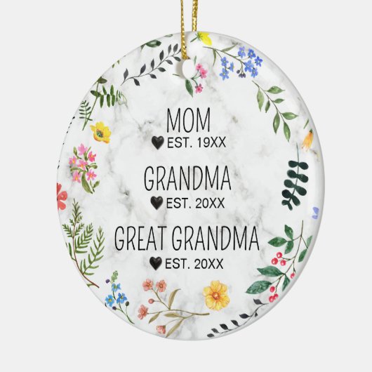 ママ、おばあちゃん素晴らし、おばあちゃんフローラ大理石 セラミックオーナメント (左)