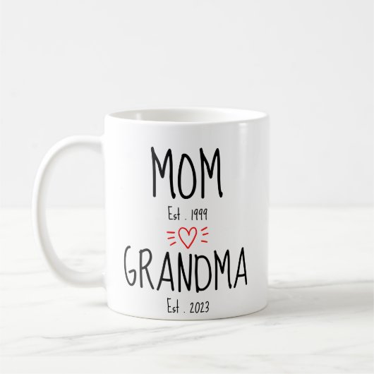 ママ、おばあちゃん#2最初の時間おばあちゃん、ギフト新おばあちゃん コーヒーマグカップ (左)