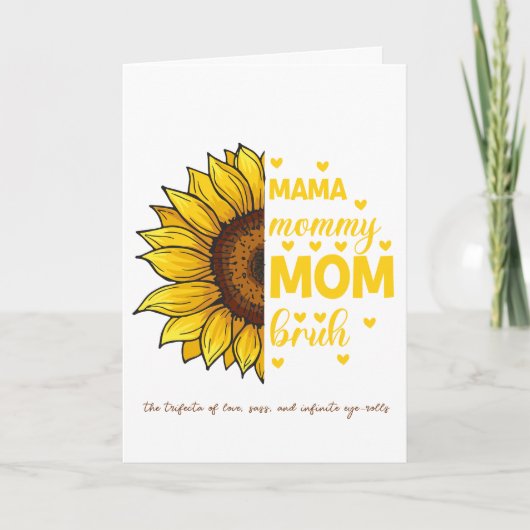 ママ、 お母さん、ママ ブラフ 母の日カード サンキューカード (正面)