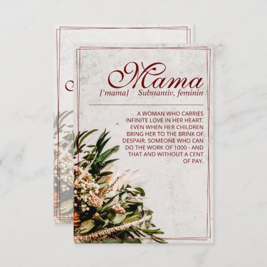 ママ - かけがえのない存在 - ブーケ (正面/裏面)
