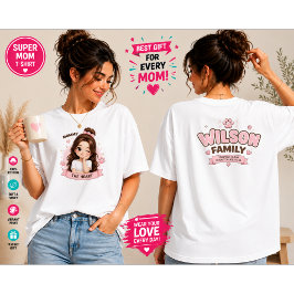 ママ - かわいいファミリーTシャツデザイン トライブレンドTシャツ