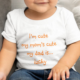 ママ かわいい パパ ラッキー 面白い 子ども 男の子 女の子 幼児 ベビーTシャツ