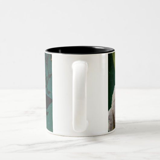 ママ、こうもり&ムーンハロウィーン ツートーンマグカップ (ハンドル)