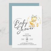 ママ・アヒルとアヒルの赤ちゃんシャワー 招待状 (正面/裏面)