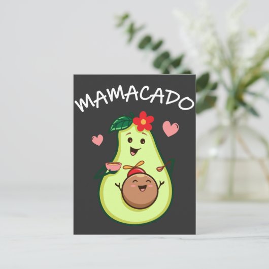 ママ・アボカドかわいい母と子どもの人間関係 ポストカード (スタンド正面)