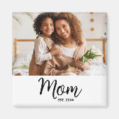 ママ エスタブリッシュド ブラック スクリプト フォト ギフト ミニマル マグネット (正面)