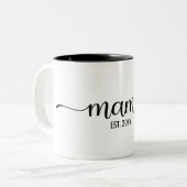 ママ・エスト、お母さん、エレガントお母さんへの贈り物 ツートーンマグカップ (正面左)