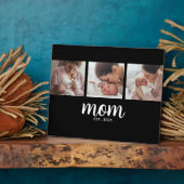 ママ エレガント スクリプト ブラック 3 フォト フォトプラーク (側面)