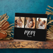 ママ エレガント スクリプト ブラック 3 フォト フォトプラーク (側面)