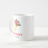 ママ カスタム 出産年 花束 かわいいギフト コーヒーマグカップ (正面左)