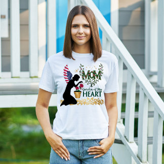 ママ – ガーデンオブマイハートフローラエンジェルデザイン Tシャツ