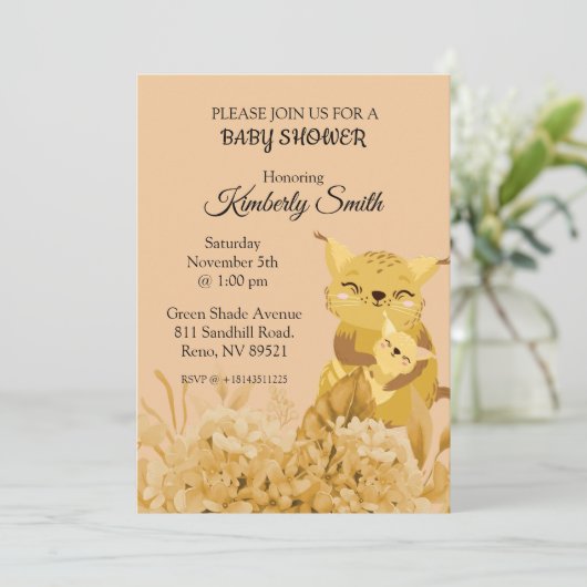 ママ・キャット・ラブ・ベイビー・シャワー 招待状 (スタンド正面)