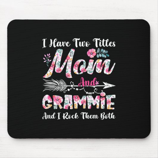 ママ&グラミーかわいい花誕生日 マウスパッド (正面)