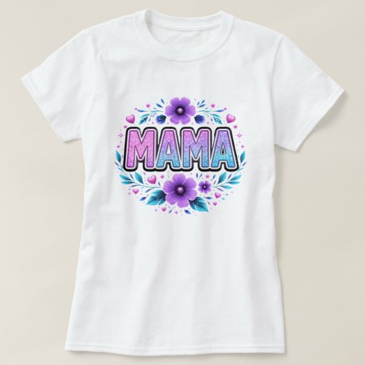 ママ グリッター スパークル T シャツ - 母の日ギフト 女性 (デザイン正面)