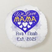 ママ サッカーパイル - 快適なミニマリスト ママ デコレーション ラウンドクッション (裏面)