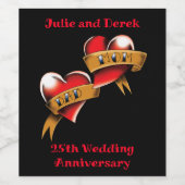 ママ&ダン記念日パーティー ワインラベル (シングルラベル)