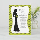 ママ·ツインモダンズ·ベビー·シャワー·ボーイ·ガール·グリーン 招待状 (スタンド正面)