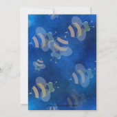 ママ·トゥ·ビー·ブルー&イエロー·ベビー·ユニセックスシャワー 招待状 (裏面)