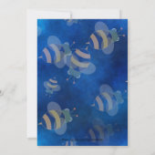 ママ·トゥ·ビー·ブルー&イエロー·ベビー·ユニセックスシャワー 招待状 (裏面)