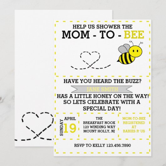 ママ·トゥ·ビー 招待状 (正面/裏面)