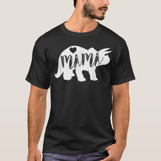 ママ・トリケラトプス恐おもしろい竜の母Dへの贈り物 Tシャツ (正面)