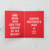ママ ハートの女王 母の日のパーソナライズ カード (内部)