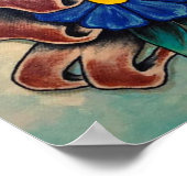 "ママ"ハートタトゥースタイルアートポスタープリント ポスター (角)