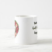 "ママ"ハート型の花のリースマグカップ コーヒーマグカップ (中央)