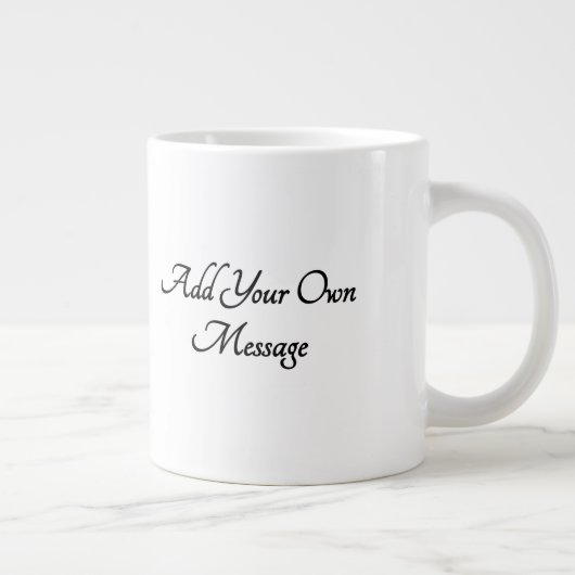 "ママ"ハート型の花のリース – パーソナライズ ジャンボコーヒーマグカップ (右)