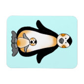 ママ/パパとベビーペンギン赤ちゃんシャワー マグネット (横)