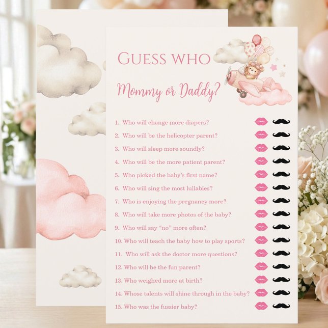 ママ？パパ？ベビーシャワーゲーム (We Can Bearly Wait Guess Who Mommy or Daddy Game | Girl Baby Shower)