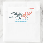 ママ/パパ 長方形シール (バッグ)