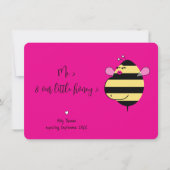 ママ・ビー熱ピンク妊娠のお知らせ 招待状 (正面)